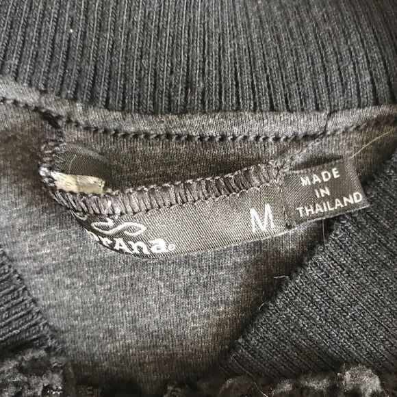 prAna Polar Escape Womens Size M Black Sherpa Fleece Reversible Bomber Jacket - Picture 2 of 8